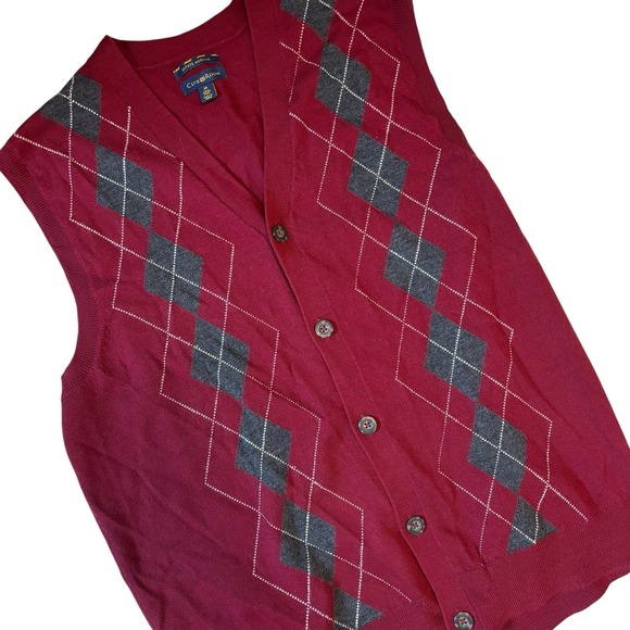 Club Room Other - Sweater Vest Mens M Medium Merino Wool Argyle Preppy Old Money Grandpa Collegiat